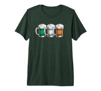 St. Patricks Day Retro Vintage Beer Glasses Irish Flag Premium T-Shirt