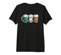 St. Patricks Day Retro Vintage Beer Glasses Irish Flag Premium T-Shirt