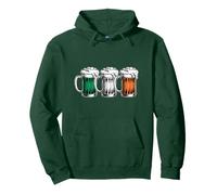 St. Patricks Day Retro Vintage Beer Glasses Irish Flag Pullover Hoodie