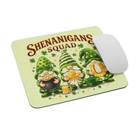 St Patricks Day Saint Pattys Women Design Gnomes Shenanigans Squad Mouse Mat Washable Mouse Pad With Stitched Edges Mousepad For Laptop Studying Office 25X30Cm