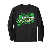 St Patricks Day Sassy Lassie Shamrock Funny Irish Girl Women Long Sleeve T-Shirt