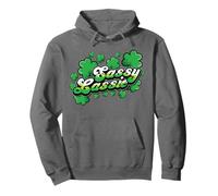 St Patricks Day Sassy Lassie Shamrock Funny Irish Girl Women Pullover Hoodie