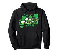 St Patricks Day Sassy Lassie Shamrock Funny Irish Girl Women Pullover Hoodie