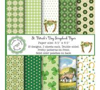St. Patrick's Day Scrapbook Paper: Decorative Craft Pad, Pretty Patterns, Shamrock Designs, Abstract, Geometric, Ephemera, Double Sided for ... Origami, Cardmaking, Gift Decorating)