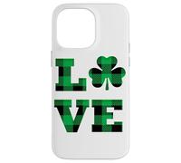 St Patricks Day Shamrock Buffalo LOVE St Paddys Day Iris Men Case for iPhone 14 Pro Max