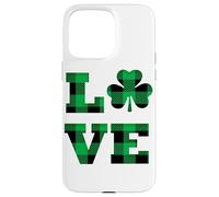 St Patricks Day Shamrock Buffalo LOVE St Paddys Day Iris Men Case for iPhone 15 Pro Max