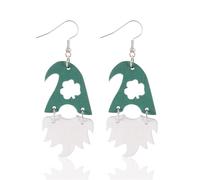 St.Patrick's Day Shamrock Clover LOVE Wooden Glove Drop Dangle Earrings for Women Jewelry Irish Earrings Green Good Luck Charm Jewelry Celebrate Creative Bohemian, Wood, No Gemstone