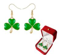 St Patricks Day Shamrock Earrings Clover Earrings for Women, Green Clover Earrings,Glitter Shamrock Dangling Earring, St Paddy's Day Accessories, St Patricks Day Accessories Irish Lucky Gifts