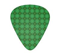 St Patricks Day Shamrock Green Plaid Tartan Guitar Picks Includes Thin Medium And Heavy Gauge Unique Guitar Gift For Bass Electric Acoustic Guitars Ukulele (12 Count)