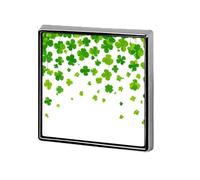 St. Patrick's Day Shamrock Leaves Falling Unisex Brooches & Pins Square Lightweight Lapel Badge Jewelry for Clothing Shawl Hat