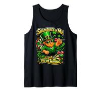 St Patricks Day Shamrock On Me Youre Missing Darts Player Tank Top