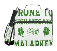 St. Patrick's Day Shenanigans Malarkey 1.5 Inch 3 Ringing Organizer Binder with Strap Multiple Pockets Portable Home Travel Storage Bag Suitable for Middle School