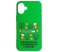 St Patricks Day Shenanigans & Shamrocks Loading Pixel Art Case for iPhone 16 Plus