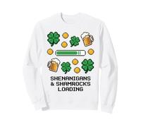 St Patricks Day Shenanigans & Shamrocks Loading Pixel Art Sweatshirt