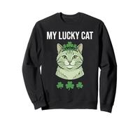 St Patricks Day Shirts Women My Lucky Girl Cat Tee Sweatshirt