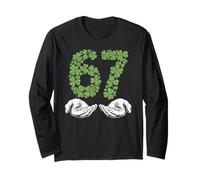 St Patricks Day Six Seven 6 7 Meme Gen Alpha Slang 6 7 Hands Long Sleeve T-Shirt