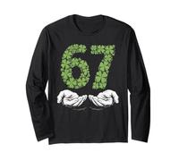 St Patricks Day Six Seven 6 7 Meme Gen Alpha Slang 6 7 Hands Long Sleeve T-Shirt