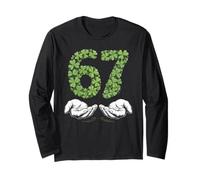 St Patricks Day Six Seven 6 7 Meme Gen Alpha Slang 6 7 Hands Long Sleeve T-Shirt