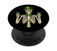 St Patricks Day Skull Skeleton Lovers Irish Lucky Spooky Fun PopSockets Adhesive PopGrip