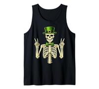 St Patricks Day Skull Skeleton Lovers Irish Lucky Spooky Fun Tank Top