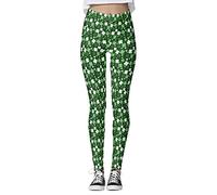 St Patricks Day Slimming Yoga Legging High Waist For Women Irish Lucky Shamrock Tights Workout Leggings Shamrock Leggings Irish Green Clover Leaves Tummy Control Soft Workout Gym Legging Tights
