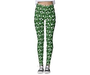 St Patricks Day Slimming Yoga Legging High Waist For Women Irish Lucky Shamrock Tights Workout Leggings Shamrock Leggings Irish Green Clover Leaves Tummy Control Soft Workout Gym Legging Tights