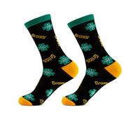 St Patricks Day Socks- Irish Green Socks with White Shamrock Print, Fun Novelty Sock for Fancy Dress Party Accessories, St. Patrick's Day Celebration