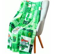 St. Patrick's Day Soft Throw Blanket: Party with Irish Gnome Blarney, Charmed with Celtic Sayings, and Lucky with Clovers Shamrocks and Pots of Gold (Irish Patchwork)