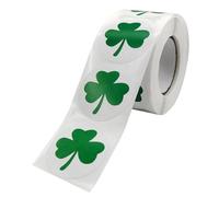 St. Patrick's Day Stickers Roll Four Leaf Party Decorations | Roll of Decorative Stickers Reward Seal for DIY Adults Children Family Home Office School