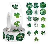 St Patricks Day Stickers Set, Happy St.Patrick's Day Green Shamrock Stickers, Irish Shamrock, Self-Adhesive Paper Label for Gifts Scrapbooking Cards Envelopes