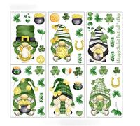 St. Patrick's Day Stickers Stickers,Irish Holiday Stickers, Double Sided St. Patrick's Window Clings Green Clover Clings for Irish Holiday Party DIY Scrapbook Journal Decor