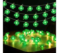 St Patrick's Day String Light, Four-Leaf Clover Light String, 10 FT Shamrocks Decorative Green Leaf Lights, St Patricks Day Decorations, for Home Kitchen Wedding Wall Decor（Batteries Not Included）