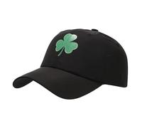 St. Patrick's Day Sun Baseball Cap Peaked Cap Shamrock Leprechaun Costume Three Leaves Pattern Fancy Dress Funny Irish Gifts Carnival Party Holiday Cosplay Party Black