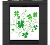 St.patrick's Day Swirling Lucky Leaves Dishwasher Magnet Cover Sticker for Kitchen Appliance Decor,Reusable Magnetic Refrigerator Covers Fridge Panel Decal