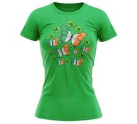 St Patricks Day T Shirt for Women Ireland Butterfly Tee Irish Shamrock Paddy's Top, M, Irish Green