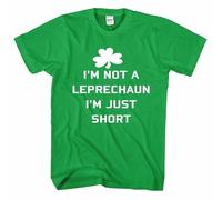 St Patricks Day T Shirt Leprechaun Ireland Irish Drunk Beer Paddy Funny Pub Top (I'm NOT A Leprechaun I'm JUST Short, M)