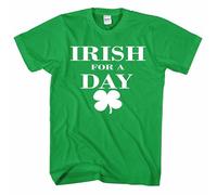 St Patricks Day T Shirt Leprechaun Ireland Irish Drunk Beer Paddy Funny Pub Top (Irish for A Day, S)