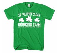 St Patricks Day T Shirt Leprechaun Ireland Irish Drunk Beer Paddy Funny Pub Top (ST. Patrick’S Day Drinking Team, L)