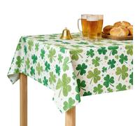 St Patricks Day Tablecloth, Luck Irish Clover Table Cover, Waterproof Green Irish Style Table Cloth, St. Patrick's Day Party Decorations Supplies, for Saint Patrick Party Unique Birthday Parties