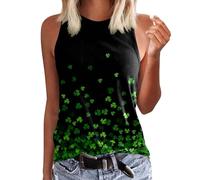 St. Patrick's Day Tank Tops for Women Funny Shamrock Print Sleeveless Shirts Cute Gnomes Cami Shirt Novelty Green Clover Camisole Fashion Lucky Tunic Blouse Loose Fit Irish Vest Top Holiday Clothes