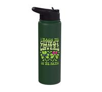 St Patricks Day Teacher Teach The Cutest Clovers Funny Irish Stainless Steel Insulated Water Bottle