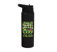 St Patricks Day Teacher Teach The Cutest Clovers Funny Irish Stainless Steel Insulated Water Bottle