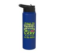 St Patricks Day Teacher Teach The Cutest Clovers Funny Irish Stainless Steel Insulated Water Bottle