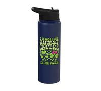 St Patricks Day Teacher Teach The Cutest Clovers Funny Irish Stainless Steel Insulated Water Bottle