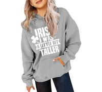 St Patrick's Day Themed Girls Long Sleeve Pullover Hoodie for Kids Festive Comfort Wear Baby Knitting Patterns Double Knit Blue Polo Shirt School 5 Year Old Boy Boys Shirts White