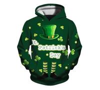 St Patrick's Day Themed Pullover Hoodie for Kids Featuring 3D Print Design and Front Pocket Girls Fleece Jacket Lined Leggings Gift 2 Year Old Boy Boys White School Shirts