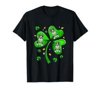 St. Patrick's Day Three Cute Boston Terriers On Shamrocks T-Shirt