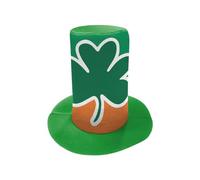 St Patrick's Day Top Hat for Kids & Adults - Irish Flag Design with Shamrock, Festive Headwear for St Paddy's Day & Parties