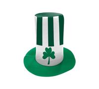 St Patrick's Day Top Hat for Kids & Adults - Irish Flag Design with Shamrock, Festive Headwear for St Paddy's Day & Parties