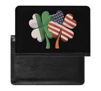 St Patricks Day USA Ireland Flag Passport Wallet Cute Passport Case with Card Slot Travel Passport Holder Cover